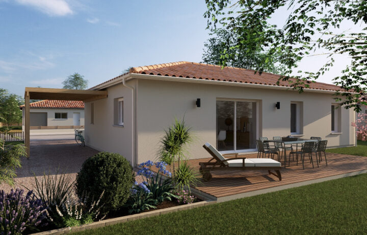 votre maison de 80m2 sur un terrain de 635m2 sur la commune de La Croix-Blanche au prix de 185900&euro; avec Alpha Constructions